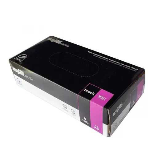 ZARYS easyCARE nitril kesztyű 100db, XS méret, púdermentes A100 FEKETE nem steril