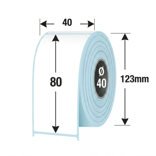 40 mm x 80 mm Papír Tekercses etikett címke Fehér (1000 címke/tekercs)