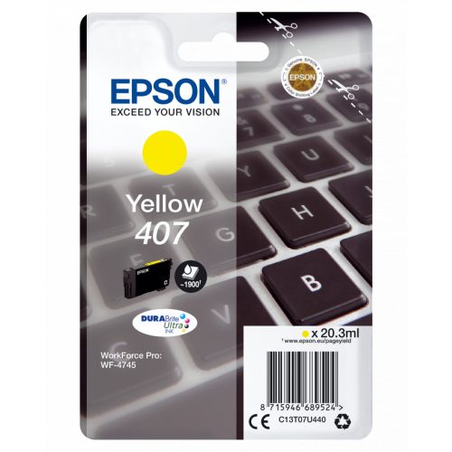 Epson T07U4 Tintapatron Yellow 20,3ml No.407