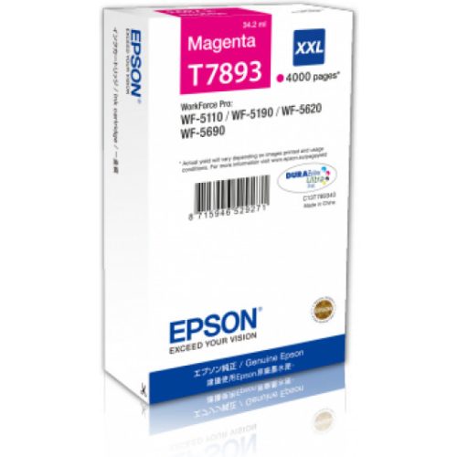 Epson T7893 Tintapatron Magenta 4.000 oldal kapacitás