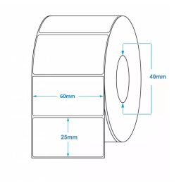 Tekercses PAPÍR címke 60x25 mm 2500 db/tekercs