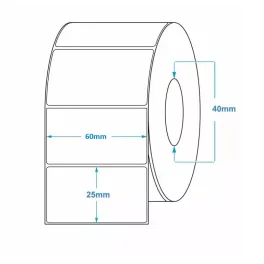 Tekercses PAPÍR címke 60x25 mm 2500 db/tekercs