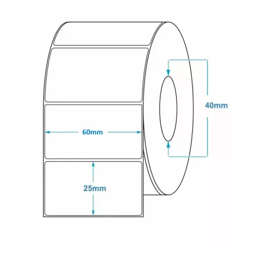 Tekercses PAPÍR címke 60x25 mm 2500 db/tekercs