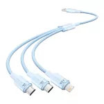 Vention USB-A 2.0/M -> USB-C/Lightning/Micro USB-B, 1,5m,(blue,3A,3in1), kábel