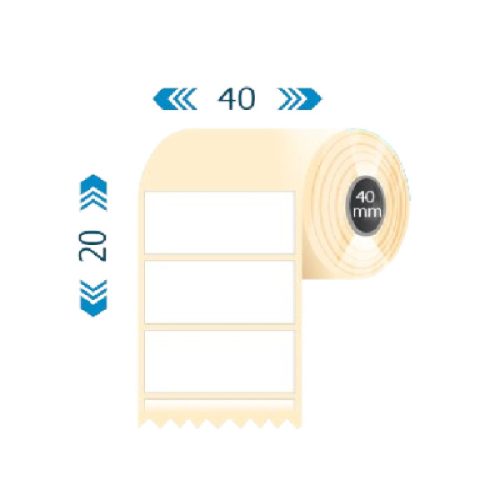 Tekercses THERMO címke 40x20mm 40/1500 Fehér