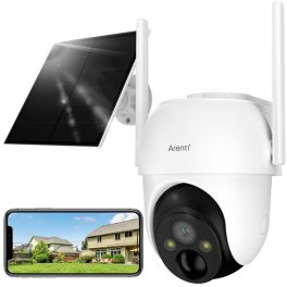  Arenti IP wifi PT dómkamera - GO2T + SP2 (3MP, 4mm, kültéri, IR10m, 5200mAh, microSD, mikrofon, hangszóró, SP2 napelem)
