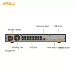 Imou NVR rögzítő - NVR-N236P16-8A0E-P (36 csatorna, 16port PoE; H265, 8MP; HDMI, VGA, USB, 2xSata(16TB); Hangsz; Mikr.)