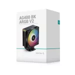 DeepCool CPU Cooler - AG400 BK ARGB V2 (31,6 dB; max, 128,93 m3/h; 4pin csatlakozó, 4 db heatpipe, 12cm, PWM)