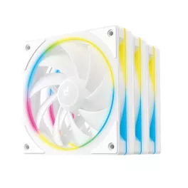   DeepCool Cooler 12cm - FL12 SE WH (3in1) (28.67dB; max.86,20 m3/h; 3x12cm, 3pin; hydro bearing, ház hűtésre, RGB, PWM)