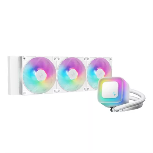 DeepCool CPU Water Cooler - LE360 WH V2 (max 31,6dB; max. 128,93 m3/h; 3x12cm, A-RGB LED, fehér)