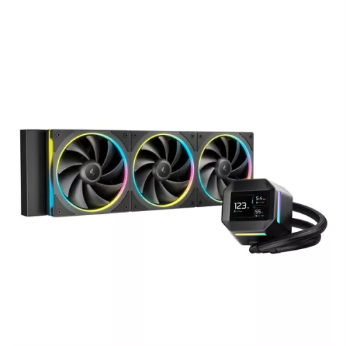 DeepCool CPU Water Cooler - LM360 (max 36,07dB; max. 122,52 m3/h; 3x12cm, LED kijelző, fekete)