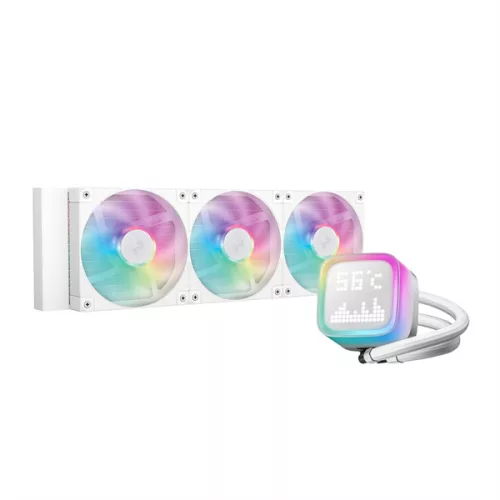 DeepCool CPU Water Cooler - LP360 WH (max 21dB; max. 122,39 m3/h; 3x12cm, LED kijelző, fehér)