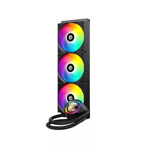 ID-Cooling CPU Water Cooler - FX360 LCD (27.2dB; max.98,54 m3/h; 3x12cm, A-RGB, fekete)
