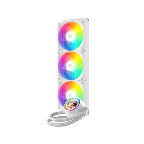 ID-Cooling CPU Water Cooler - FX360 LCD WHITE (27.2dB; max.98,54 m3/h; 3x12cm, A-RGB, fehér)