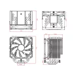 ID-Cooling CPU Cooler - SE-226-XT BLACK (16.2-35.2dB; max 129,39 m3/h; 4Pin csatlakozó, 6 db heatpipe, 12cm, PWM,)