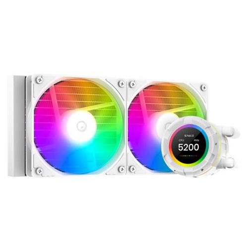 ID-Cooling CPU Water Cooler - Space SL240 XE WHITE (25dB; max. 129,39 m3/h; 2x12cm, A-RGB LED, fehér)