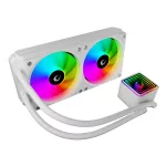 Rampage CPU Water Cooler - INFINITE V240 (Mágneses kijelző, 36,9dB max., 98,54 m3/h; 2x12cm, A-RGB LED, fehér)