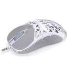 Endorfy Egér - LIV Onyx White (Honeycomb, 8000 DPI, ARGB, PixArt PAW3311, optikai, 1,8m, fehér)