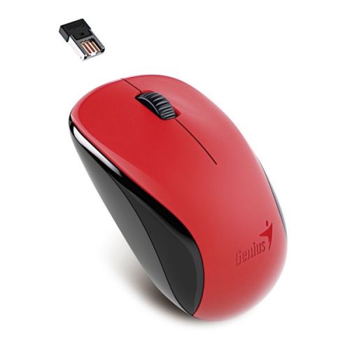 Genius Egér - NX-7000 (Vezeték nélküli, USB, 3 gomb, 1200 DPI, BlueEye, piros)