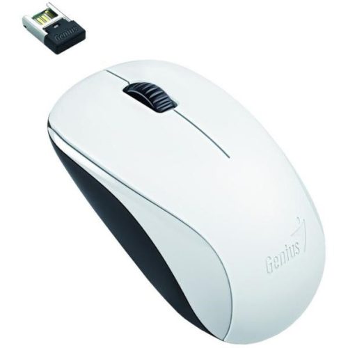 Genius Egér - NX-7000 (Vezeték nélküli, USB, 3 gomb, 1200 DPI, BlueEye, fehér)