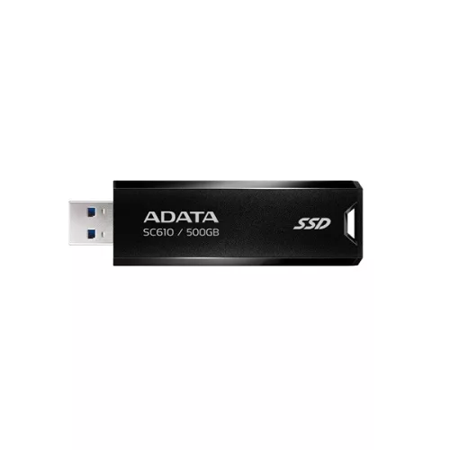 ADATA Külső SSD 500GB - SC610 (USB 3.2 Gen.2, R/W: 550/500 MB/s, USB Stick, fekete)