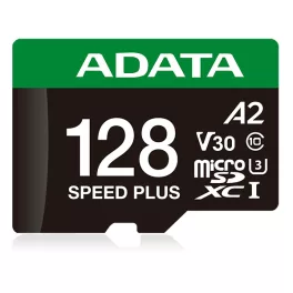   ADATA MicroSD kártya - 128GB microSDXC UHS-I U3 Class10 A2 V30 (R/W: 180/160 MB/s) + adapter