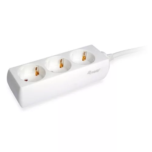 Equip Hálózati Elosztó - 245550 (3 Schuko, Max.: 3500W, 1,5m kábel, fehér)