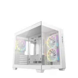   DeepCool Számítógépház - CG330 3F WH (fehér, ablakos, 3x12cm A-RGB, BTF, mATX, 2xUSB3.0, 1xUSB2.0)