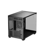 DeepCool Számítógépház - CG330 3F (fekete, ablakos, 3x12cm A-RGB, BTF, mATX, 2xUSB3.0, 1xUSB2.0)