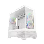 DeepCool Számítógépház - CG380 3F WH (fehér, ablakos, 3x12cm A-RGB, BTF, mATX, 2xUSB3.0, 1xUSB2.0)