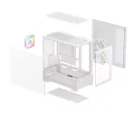 DeepCool Számítógépház - CG380 3F WH (fehér, ablakos, 3x12cm A-RGB, BTF, mATX, 2xUSB3.0, 1xUSB2.0)