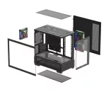 DeepCool Számítógépház - CG380 3F (fekete, ablakos, 3x12cm A-RGB, BTF, mATX, 2xUSB3.0, 1xUSB2.0)