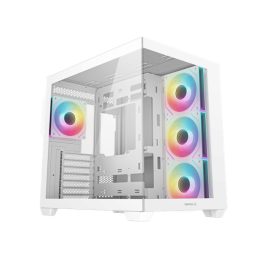  DeepCool Számítógépház - CG530 4F WH (fehér, ablakos, 4x12cm A-RGB, BTF, ATX, 2xUSB3.0, 1xUSB2.0)