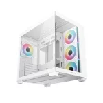 DeepCool Számítógépház - CG530 4F WH (fehér, ablakos, 4x12cm A-RGB, BTF, ATX, 2xUSB3.0, 1xUSB2.0)