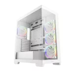 DeepCool Számítógépház - CG580 4F WH V2 (fehér, ablakos, 4x12cm A-RGB, BTF, ATX, 2xUSB3.0, 1xUSB2.0)
