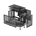 DeepCool Számítógépház - CH260 (fekete, Mini-ITX/Micro ATX (BTF), 2xUSB3.0, Type-C, fekete)