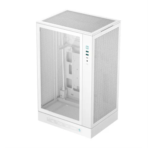 DeepCool Számítógépház - CH270 DIGITAL WH (fekete, Mini-ITX/Micro-ATX (BTF), 2xUSB3.0, Type-C, fehér)