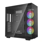 DeepCool Számítógépház - CH780 (fekete, ablakos, 3x140mm A-RGB ventilllátor, E-ATX, 4xUSB3.0)