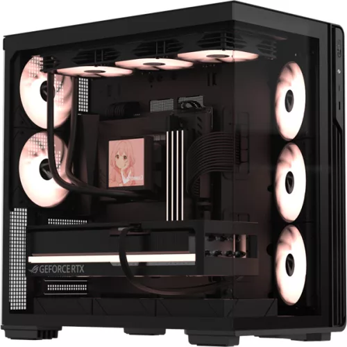 Formula Számítógépház - Crystal Z7 PA Black (fekete, ablakos, 5x12cm venti, EATX, 1xUSB3.0, 1xType-C)