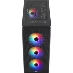 Formula Számítógépház - FG-06 AR (fekete, ablakos, 4x12cm ARGB venti, mATX, 1xUSB3.0, 2xUSB2.0)