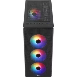   Formula Számítógépház - FG-06 AR (fekete, ablakos, 4x12cm ARGB venti, mATX, 1xUSB3.0, 2xUSB2.0)
