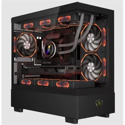 KEEP OUT Számítógépház - XC-301 GLASS (fekete, ablakos, 3x12cm ARGB venti, microATX, 1xUSB2.0, 1xUSB3.0)