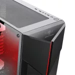 Spirit of Gamer Számítógépház - CLONE 3 Black (fekete, ablakos, 2x12cm ventilátor, alsó táp,  ATX, 1xUSB3.0, 2xUSB2.0)
