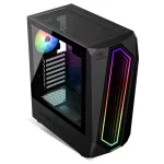 Spirit of Gamer Számítógépház - INFINITY Black (fekete, ablakos, 2x12cm ventilátor, alsó táp,  ATX, 1xUSB3.0, 2xUSB2.0)