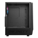 Spirit of Gamer Számítógépház - INFINITY Black (fekete, ablakos, 2x12cm ventilátor, alsó táp,  ATX, 1xUSB3.0, 2xUSB2.0)