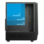 Spirit of Gamer Számítógépház - INFINITY Black (fekete, ablakos, 2x12cm ventilátor, alsó táp,  ATX, 1xUSB3.0, 2xUSB2.0)