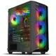 Spirit of Gamer Számítógépház - REBEL NX Black (fekete, ablakos, 4x12cm ventilátor, alsó táp,  ATX, 1xUSB3.0, 2xUSB2.0)