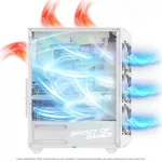 Spirit of Gamer Számítógépház - REBEL NX White (fekete, ablakos, 4x12cm ventilátor, alsó táp,  ATX, 1xUSB3.0, 2xUSB2.0)