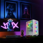 Spirit of Gamer Számítógépház - REBEL NX White (fekete, ablakos, 4x12cm ventilátor, alsó táp,  ATX, 1xUSB3.0, 2xUSB2.0)