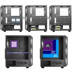 Spirit of Gamer Számítógépház - REBEL NX Black (fekete, ablakos, 4x12cm ventilátor, alsó táp,  ATX, 1xUSB3.0, 2xUSB2.0)